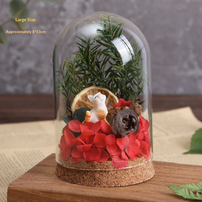 DIY Craft Kit Handmade Ornament Dried Flowers Glass Dome