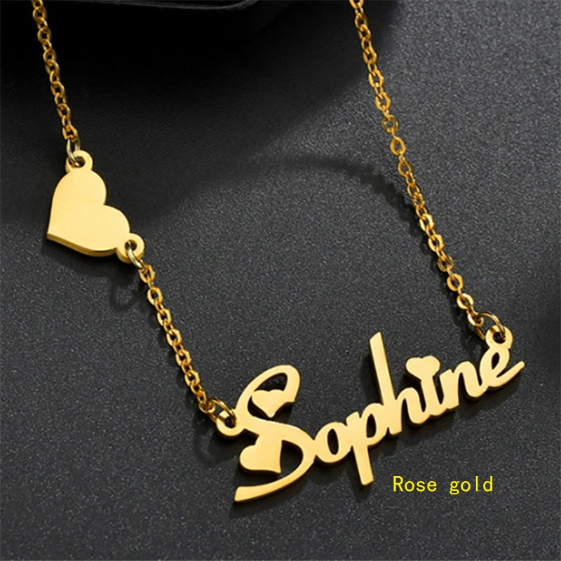 Titanium Steel Letter English Name Necklace