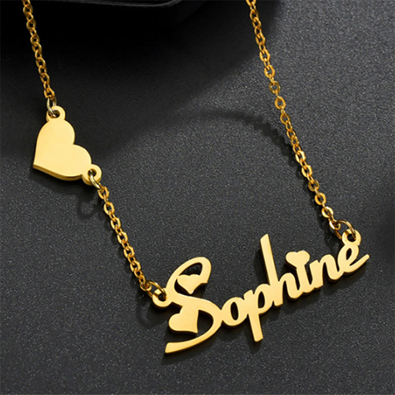 Titanium Steel Letter English Name Necklace
