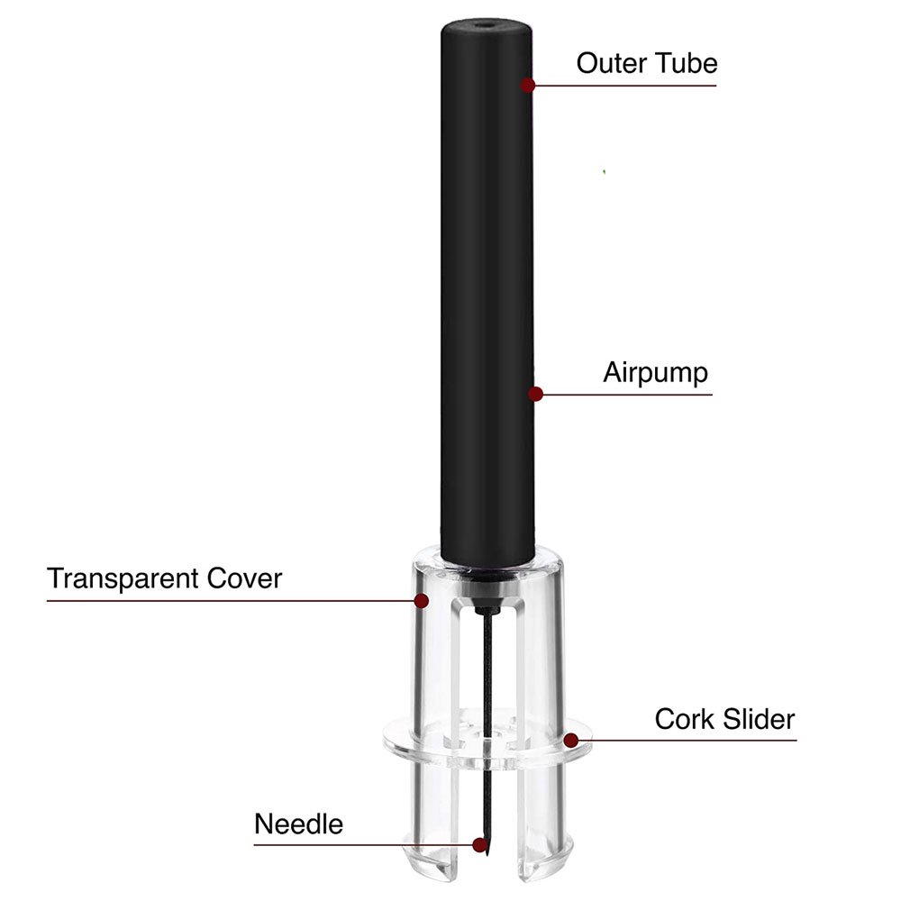 Wine Opener With Foil Cutter, Air Pressure Wine Bottle Opener Easy Cork Remover Corkscrew Stainless Steel Bar Accessories Kitchen Supplies Wine Air Pressure Bottle Opener Four-Piece Set Cylinder