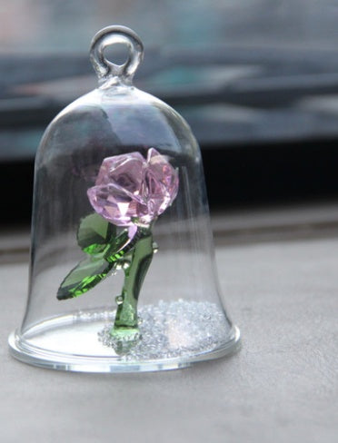 Crystal glass cover rose