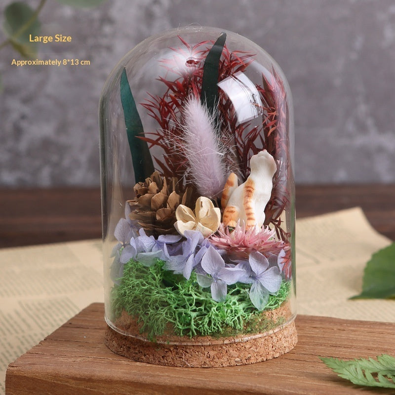 DIY Craft Kit Handmade Ornament Dried Flowers Glass Dome