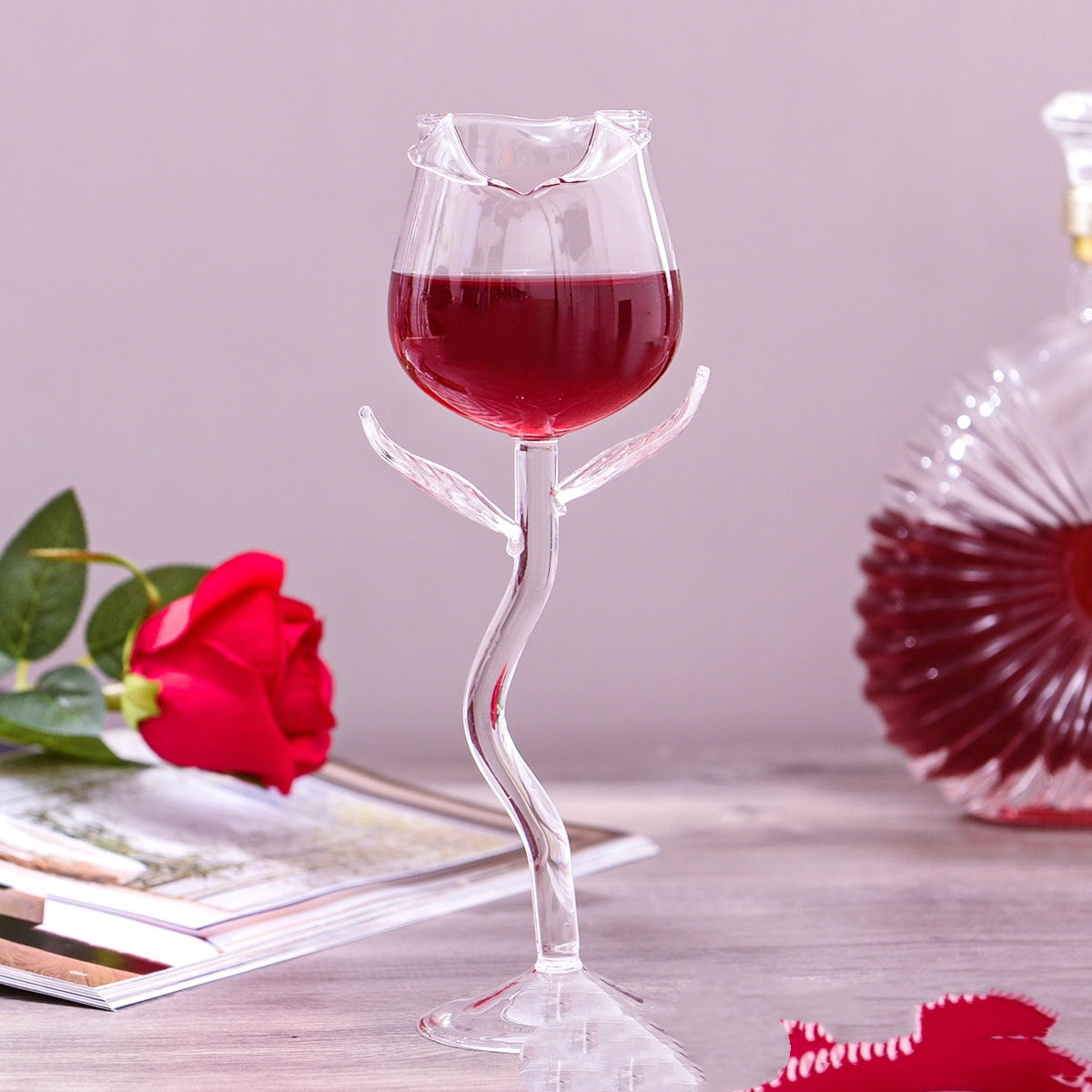 Creative Rose Shaped Wine Glass