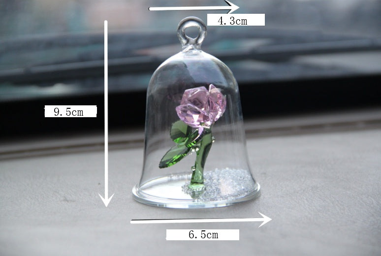 Crystal glass cover rose